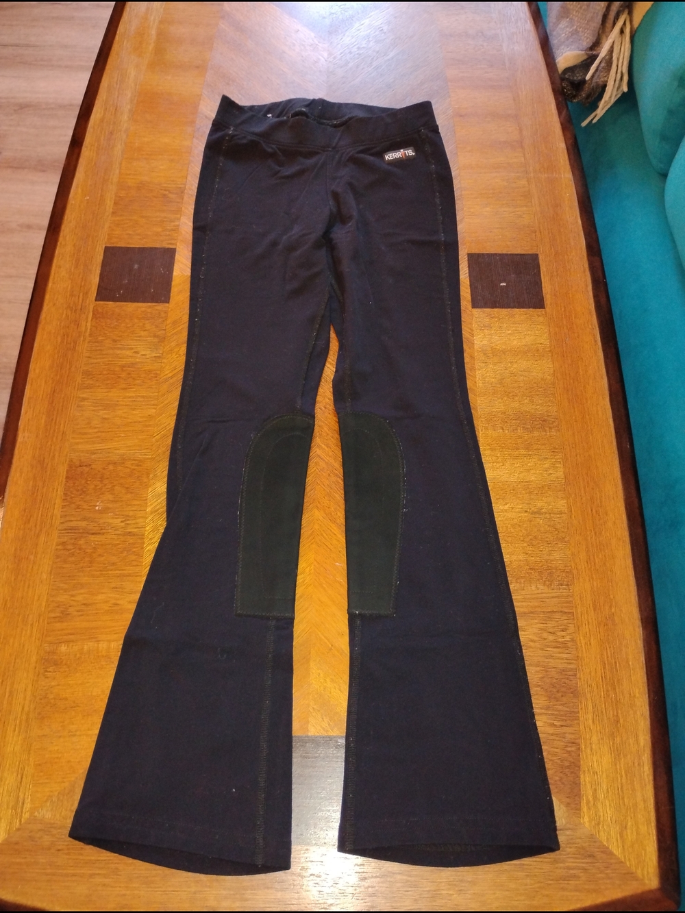 Kerrits Black Boot-Cut Horse Back Riding Breeches with Knee Patches